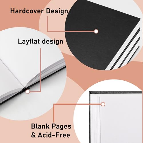 TX liteart Hardcover 9" x 12" Sketch Pads for Drawing, 110 Sheets, 80lb/120GSM Marker Sketchbook - Acid Free Paper, Durable Binding, Bleedproof, Professional Hardbound Sketchbook (Pack of 1) - Image 3