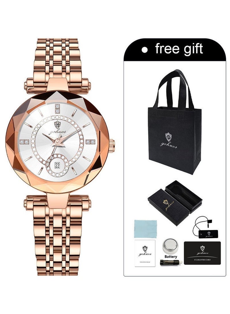 جوهوس ساعات للنساء - سوار فاخر من الفولاذ المقاوم للصدأ مقاوم للماء من أفضل العلامات التجارية، ساعة يد نسائية كلاسيكية من الكوارتز - 30 مم - هدية للأم أو الصديقة - Image 2