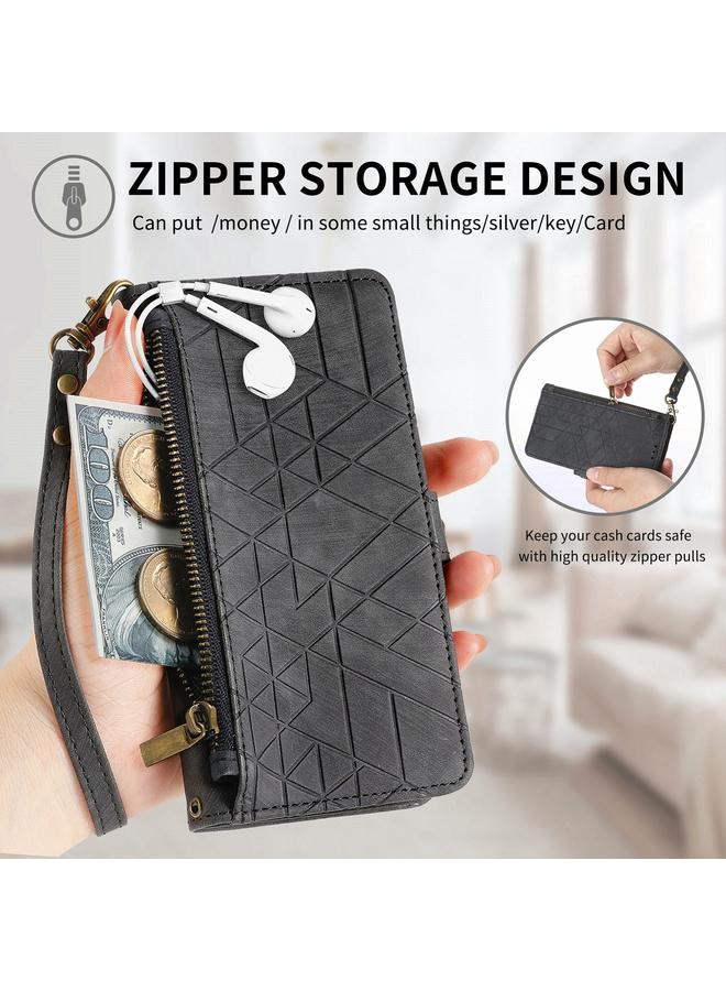 اس-توب جراب لهاتف Samsung Galaxy A55 5G، جراب هاتف جلدي بسحاب هندسي ومشبك جانبي - Image 5