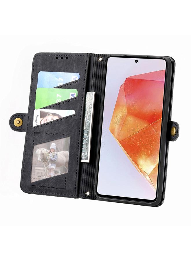 اس-توب جراب لهاتف Samsung Galaxy A55 5G، جراب هاتف جلدي بسحاب هندسي ومشبك جانبي - Image 3