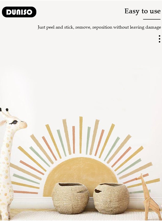DUNISO Wall Sticker for Kids Room, Solar System Wall Stickers for Kids, PVC Waterproof Wall Sticker, Half Sun Wall Decals for Boys Girls Bedroom Wall Decoration  - Image 5