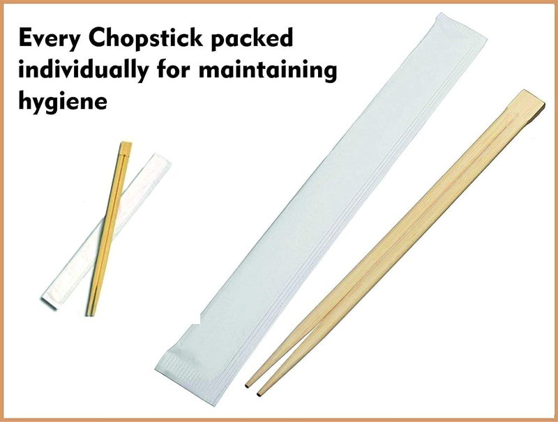 SWASTHA HYGIENE Swastha Hygiene Wooden Chopsticks Solid Brown ReusableDisposable Chinese Chopsticks for DinningHotelPack of 50 8 INCH 50  - Image 3