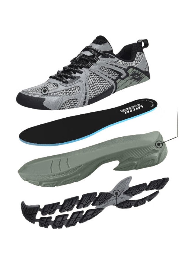 LOTTO Running Shoes For Men, Outdoor Trail Cushioning Non-Slip Hiking Sports Mountaineering Shoes, 1071 Black, Size 40 - Image 2