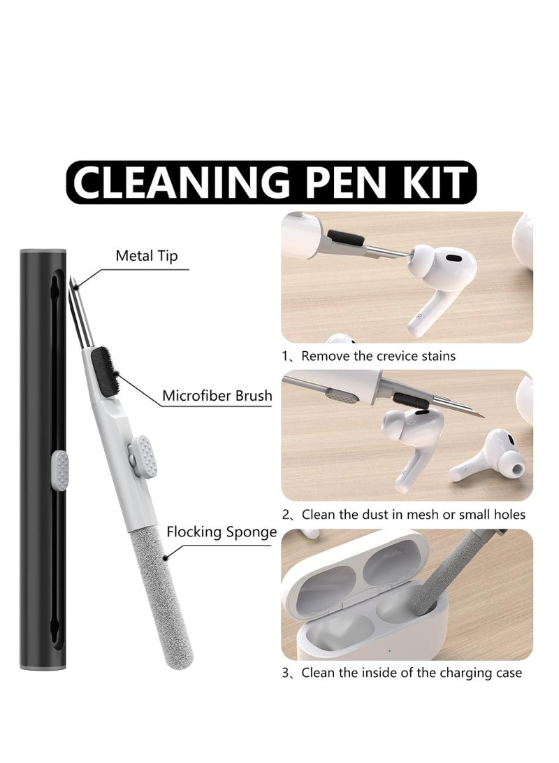 AirPods Pro Case Cover with Cleaner Kit,Soft Silicone Protective Case for Apple AirPod Pro 2nd/1st Generation Case for Women Men,AirPods Pro 2/Pro Case Accessories with Keychain-Black - Image 5