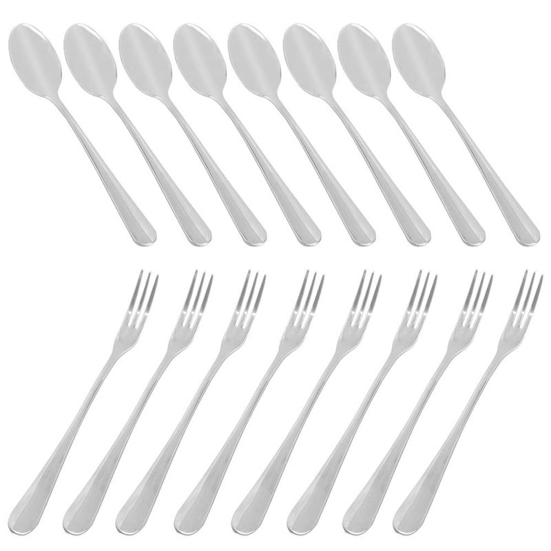 Set of 16 Demitasse Espresso Spoon 4 inch and Stainless Steel Forks 48 inch DaKuan Mini Coffee Spoons Cake Forks for Dessert Tea Appetizer