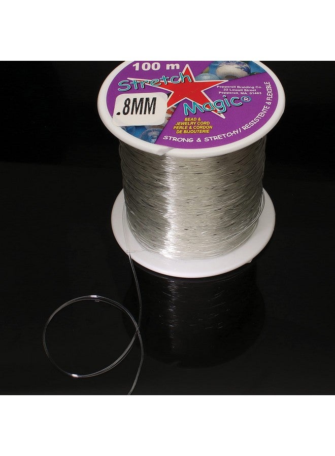 ستريتش ماجيك سلك الخرز والمجوهرات قوي وقابل للتمدد وسهل العقد لون شفاف 0.8 مم قطر 100 متر (328 قدم) بكرة سلسلة مرنة لصنع مجوهرات مطرزة - Image 4