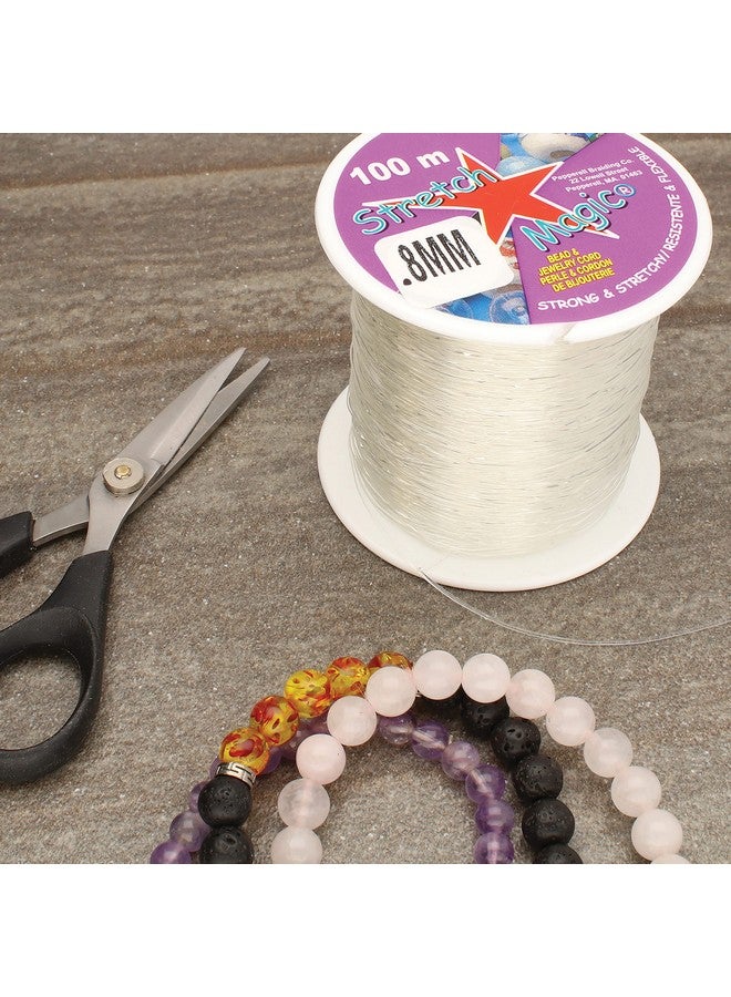 ستريتش ماجيك سلك الخرز والمجوهرات قوي وقابل للتمدد وسهل العقد لون شفاف 0.8 مم قطر 100 متر (328 قدم) بكرة سلسلة مرنة لصنع مجوهرات مطرزة - Image 5
