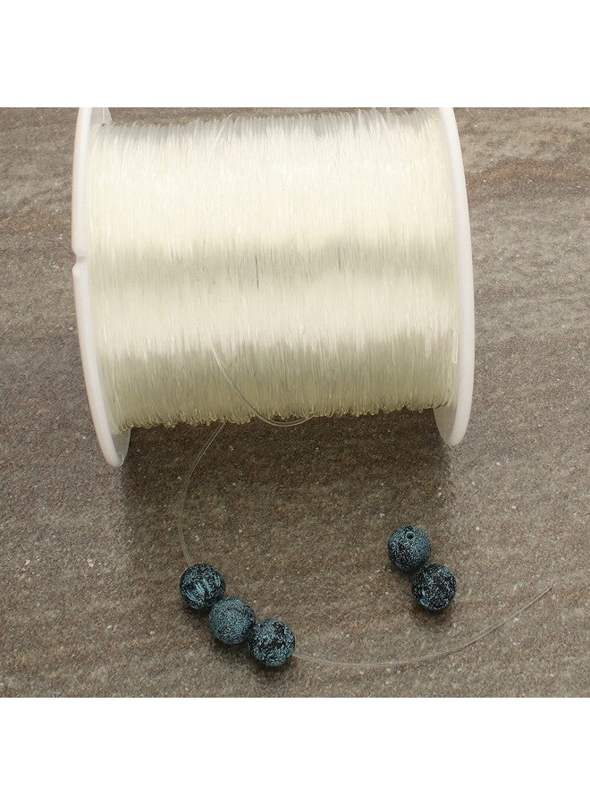 ستريتش ماجيك سلك الخرز والمجوهرات قوي وقابل للتمدد وسهل العقد لون شفاف 0.8 مم قطر 100 متر (328 قدم) بكرة سلسلة مرنة لصنع مجوهرات مطرزة - Image 2