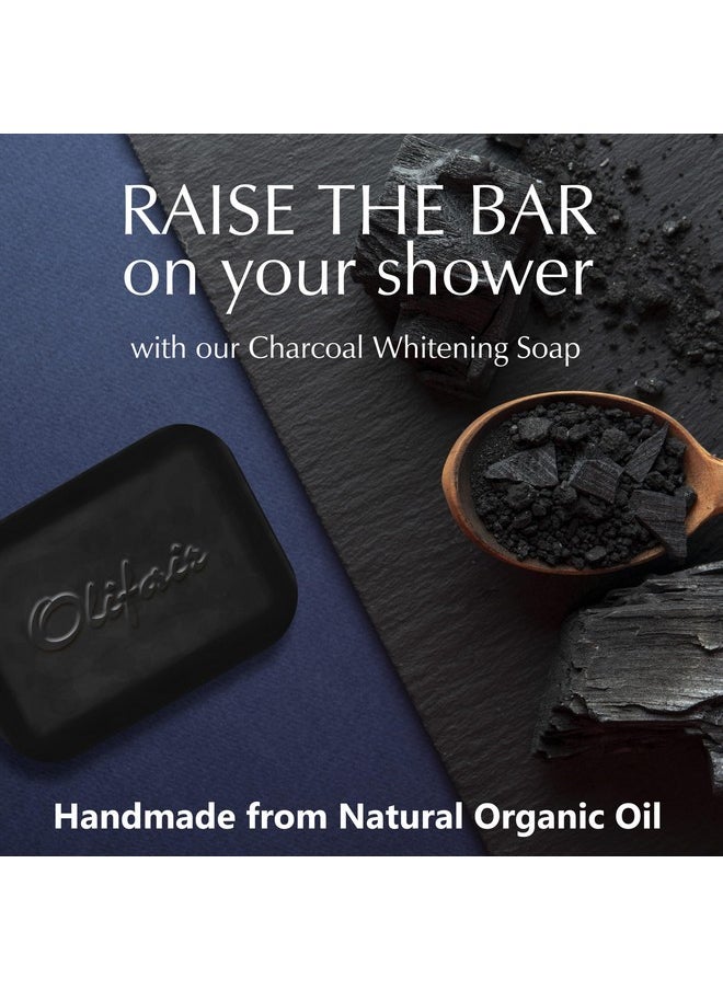 Olifair - Charcoal Whitening Soap For Men And Women, Handmade With Natural Organic Oil,400G (Pack Of 4) - Image 1