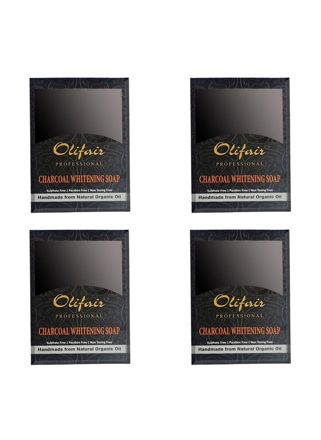 Olifair - Charcoal Whitening Soap For Men And Women, Handmade With Natural Organic Oil,400G (Pack Of 4) - Image 1
