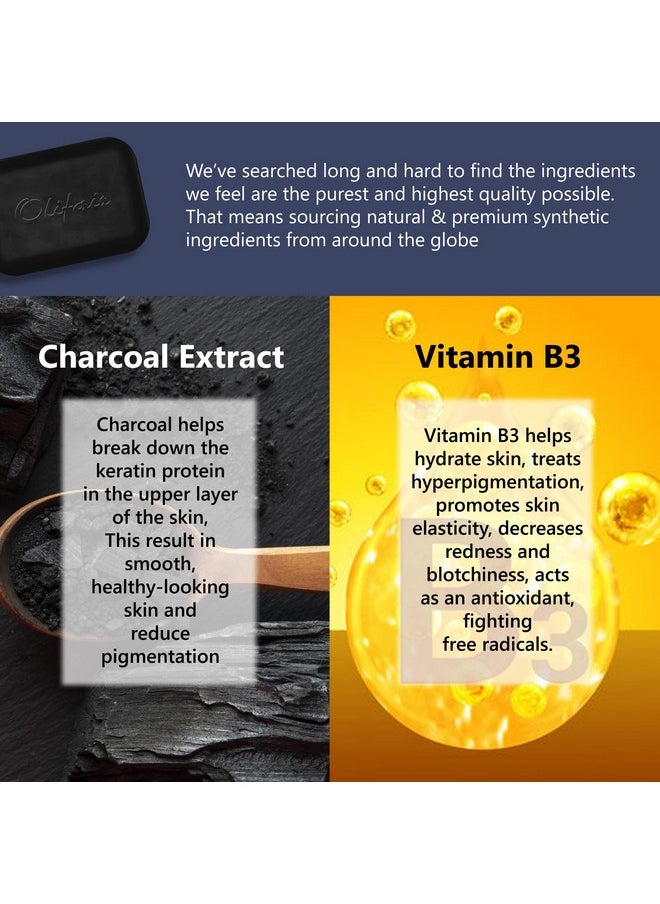 Olifair - Charcoal Whitening Soap For Men And Women, Handmade With Natural Organic Oil,400G (Pack Of 4) - Image 1