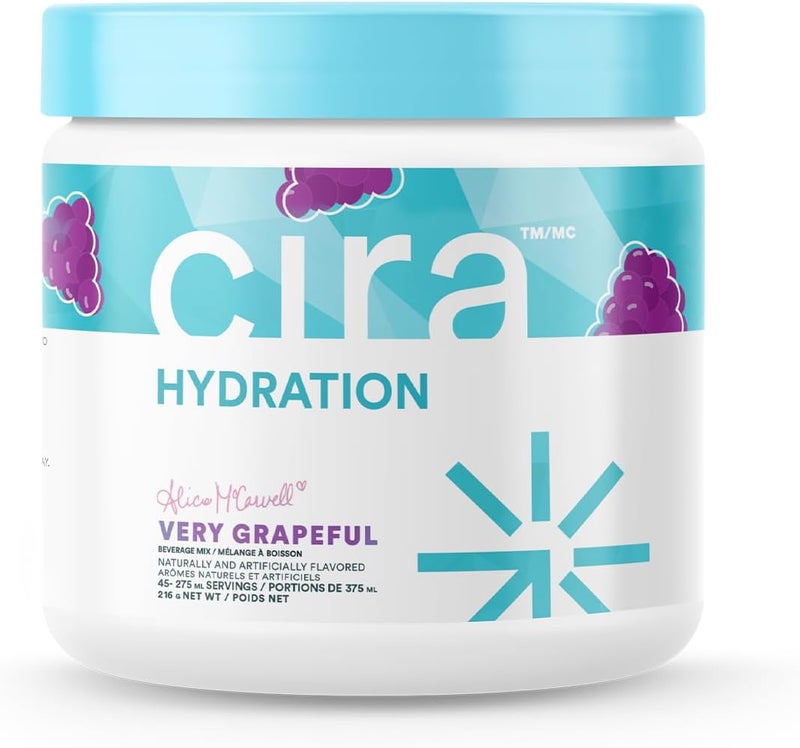 Cira Hydration Powder 45 Servings x Alicia McCarvells Electrolyte Drink Mix with Himalayan Salt for Dehydration Relief and Recovery  Very Grapeful - Image 1