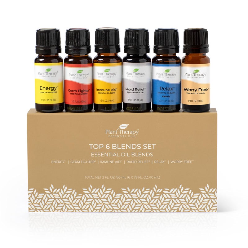 Plant Therapy Top 6 Essential Oil Blends Set 100% Pure, Undiluted, Natural Aromatherapy, Therapeutic Grade 10 mL - Image 1