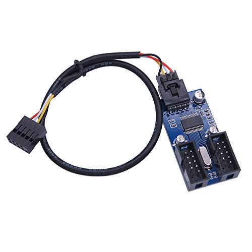 cablecc Motherboard 9pin USB 2.0 Header 1 to 2 Female Extension Cable HUB Connector Adapter Port Multilier - Image 4