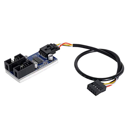 cablecc Motherboard 9pin USB 2.0 Header 1 to 2 Female Extension Cable HUB Connector Adapter Port Multilier - Image 3