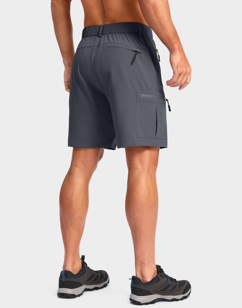 Pudolla Men's Hiking Shorts 11" Lightweight Cargo Work Shorts for Men Summer Travel Golf Casual Outdoor with 5 Pockets(Deep Grey Large) - Image 2