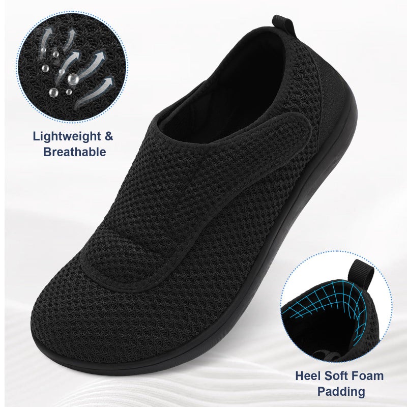 Scurtain Mens Walking Shoes Wide Width Diabetic Shoes for Men Elderly Seniors Adjustable Swollen Feet Neuropathy Orthopedic Edema Shoes Summer Spring Breathable Barefoot Zero Drop Sneakers Size 9.5 - Image 5