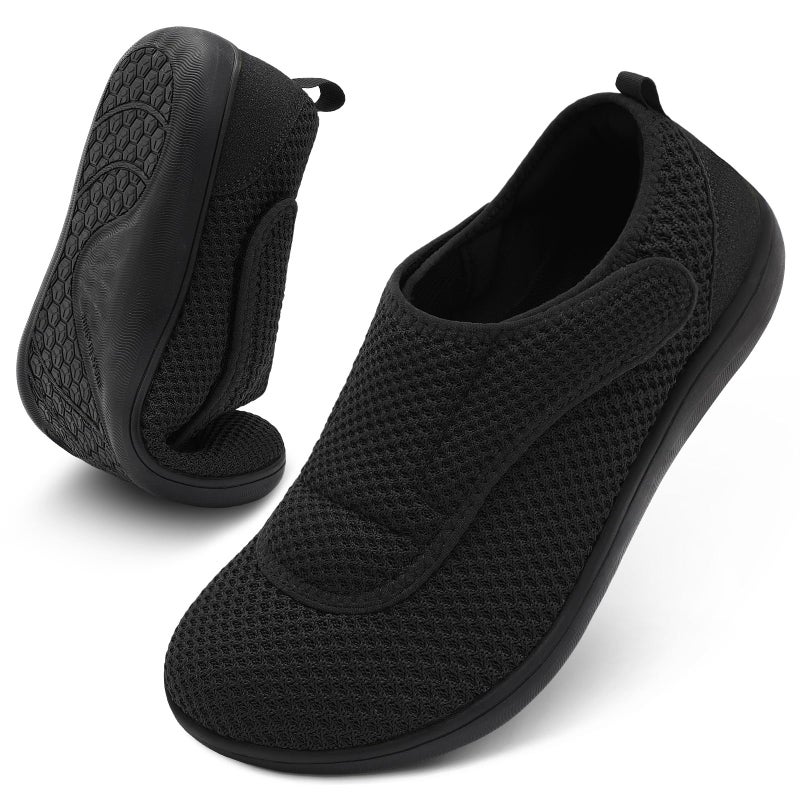 Scurtain Mens Walking Shoes Wide Width Diabetic Shoes for Men Elderly Seniors Adjustable Swollen Feet Neuropathy Orthopedic Edema Shoes Summer Spring Breathable Barefoot Zero Drop Sneakers Size 9.5 - Image 1