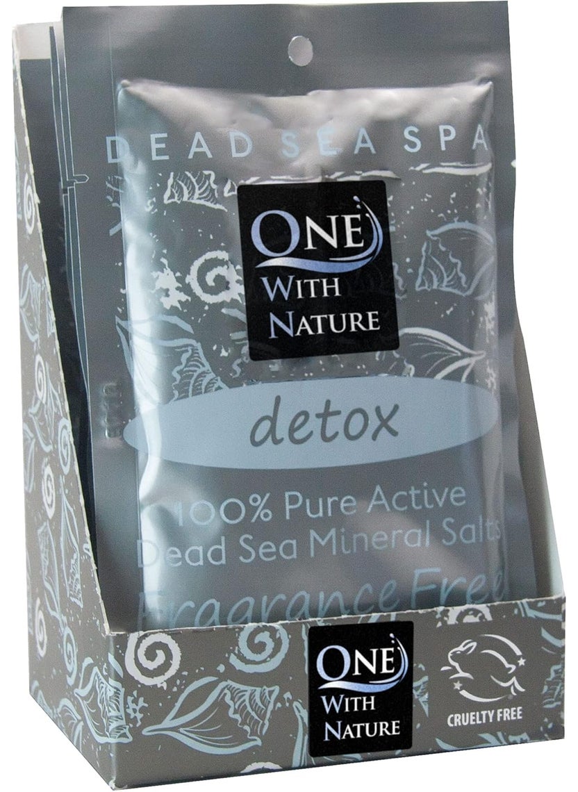 ONE WITH NATURE 100 Pure Dead Sea Mineral Bath Salt Fragrance Free 6 Pack 25 oz Single Use Packets with Magnesium Sulfur and 21 Essential Minerals All Skin Types Problem Skin Natural Therapeutic 