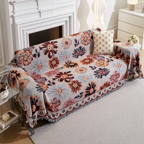 AIVIA Couch Cover Sheet Blanket, Oversized Covers for 3 Cushion Sofa, Extra Large RV Furniture Decoration Throws Recliner Slipcovers, L-Shape U-Shaped Sectional Protector for Cats Dogs Washable - Image 1