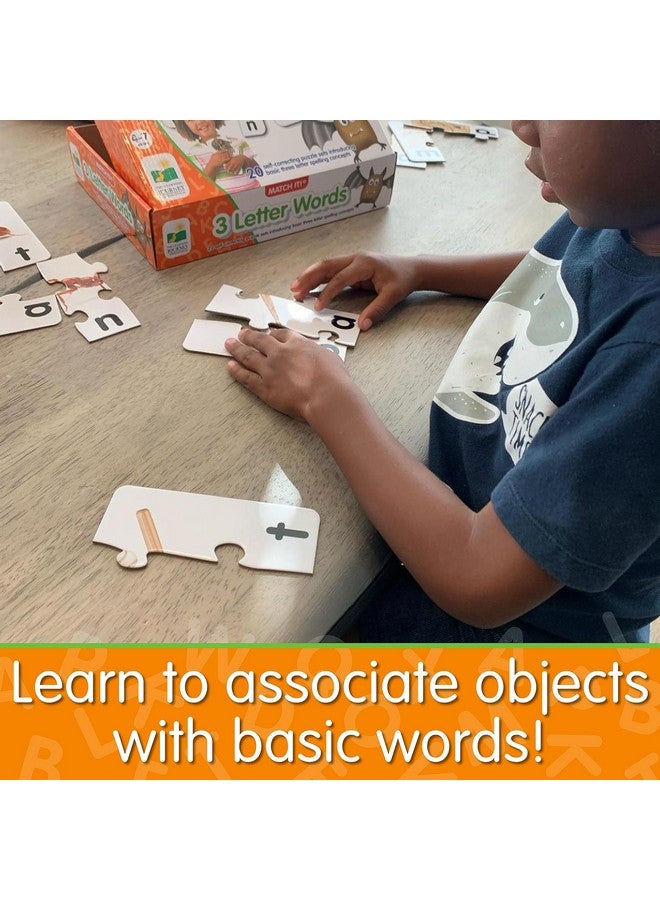 The Learning Journey: Match It! - 3 Letter Words - 20 Self-Correcting - Large Pieces Reading & Spelling Puzzle Set - Matching Activity for Kids Ages 4-7 - Image 4