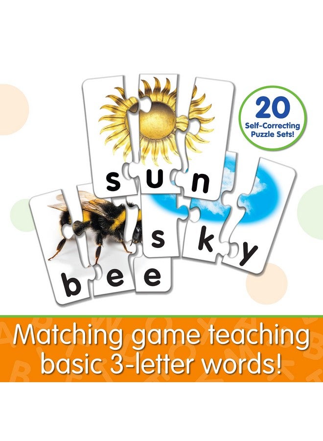 The Learning Journey: Match It! - 3 Letter Words - 20 Self-Correcting - Large Pieces Reading & Spelling Puzzle Set - Matching Activity for Kids Ages 4-7 - Image 2