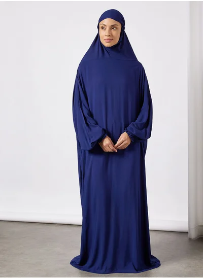 Hayat Praying Dress In Plain Colour With Attached Veil