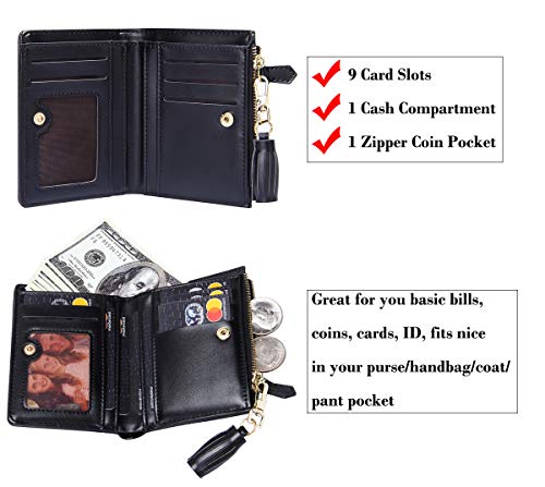 GEEAD Small Wallets for Women Bifold Slim Coin Purse Zipper ID Card Holder - Image 2