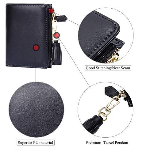 GEEAD Small Wallets for Women Bifold Slim Coin Purse Zipper ID Card Holder - Image 4