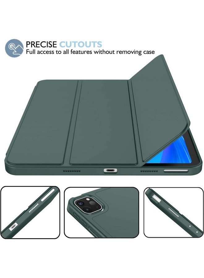 ELTRAZONE Midnight Green Trifold Smart Case for iPad Pro 11-Inch (2022/2021) – Soft TPU Back, Pencil Holder, Auto Wake/Sleep, and Charging Support - Image 4