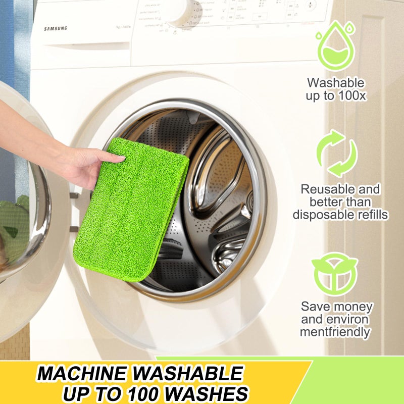 H-Gamely 16.5 inch Reusable Mop Pads Microfiber Spray Mop Replacement Heads for Wet/Dry Mops Compatible with Bona Floor Care System (5 Pack) - Image 5