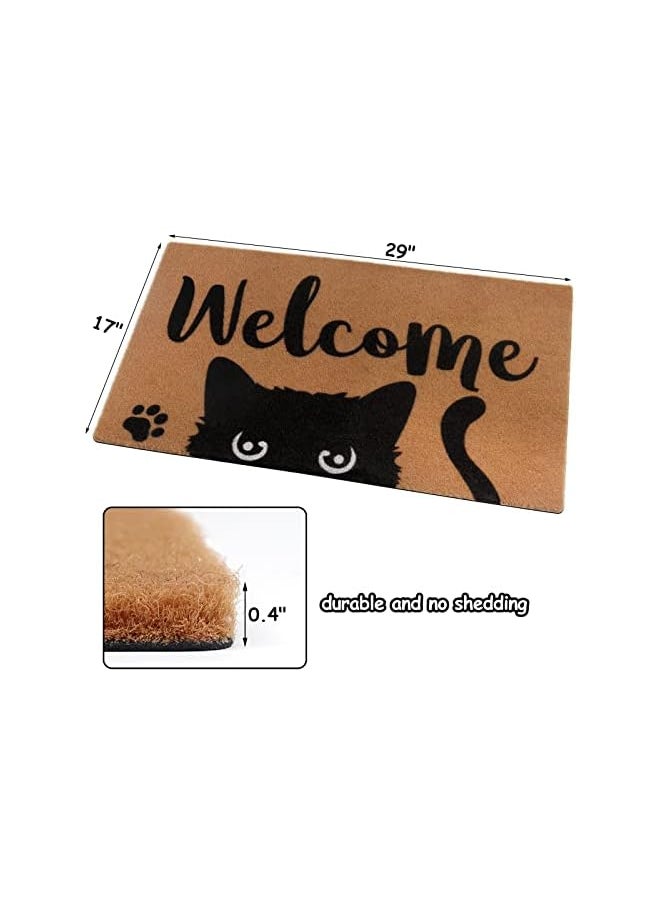 The Bros Black Cat Welcome Doormat - Funny Cat Mat with Non-Slip Backing for Indoor/Outdoor Use - Perfect for Entryway, Porch, Housewarming or  - Image 3