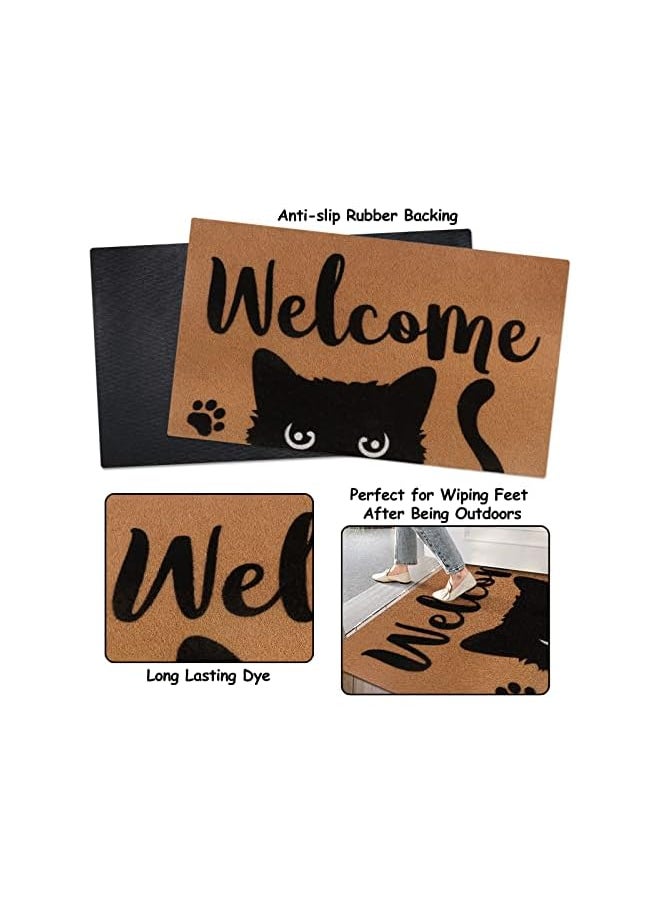 The Bros Black Cat Welcome Doormat - Funny Cat Mat with Non-Slip Backing for Indoor/Outdoor Use - Perfect for Entryway, Porch, Housewarming or  - Image 4