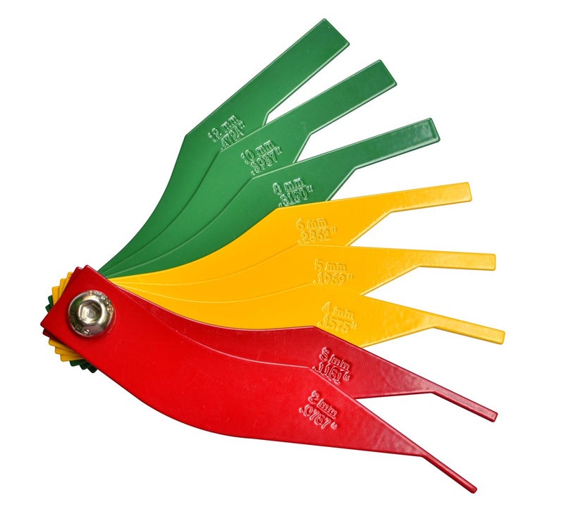 ITEQ Brake Lining Thickness Gauge 8 Piece SAE Metric Steel Constructions