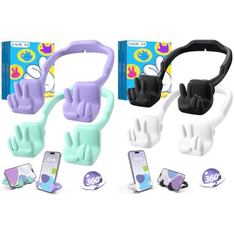 4 Pack Thumbs Lazy Cell Phone Stand Stocking Stuffers for Teens Girls Boys Gifts Phone Holder for Desk Cool Gadgets Birthday Gifts for Women Men Teenage Adults Wife - Image 1