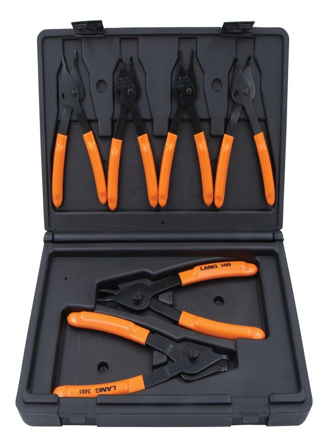 Lang Tools (3497 6-Piece Fixed Tip Combination Internal/External Snap Ring Pliers Set, Black, One Size - Image 1