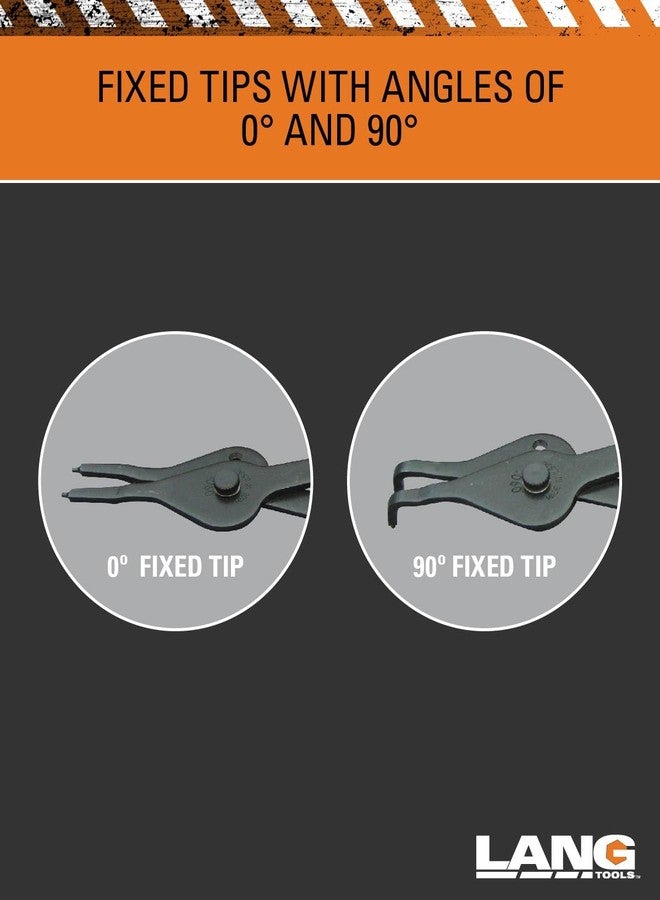 Lang Tools (3497 6-Piece Fixed Tip Combination Internal/External Snap Ring Pliers Set, Black, One Size - Image 4