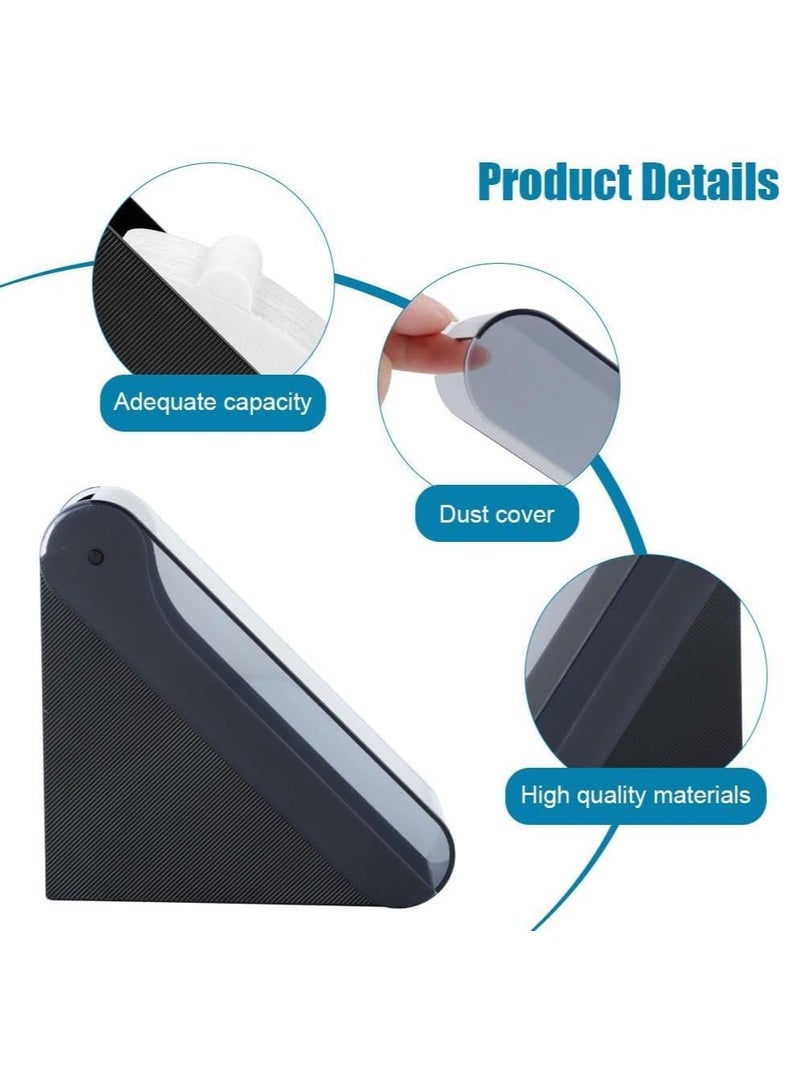 SOLARAE Coffee Filter Paper Holder, Triangle shaped filter box with Dustproof Cover Coffee filter Storage for #1 & #2, V60 & #4 cone-shape fan-shape filters Holder Coffee Bar Accessories decor Black - Image 2