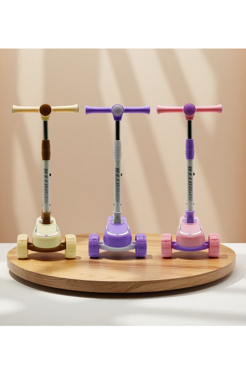 EASY FUTURE Scooters for Kids with Foldable & Height Adjustable Handle Kick Scooter with LED PU Wheels & Rear Brake & Music Kids Scooter for 3 to 8 Years. - Image 5