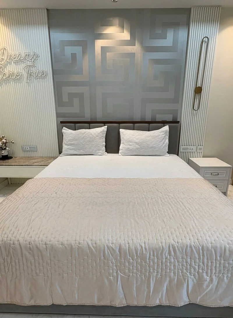 Tohfa Luxe Blush Pink Hand-Quilted Silk Bed Throw