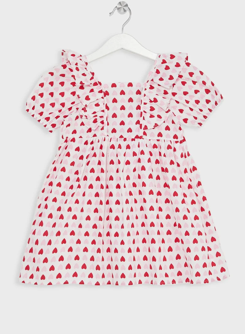 Pinata Girls All Over Printed Puff Sleeve Dress