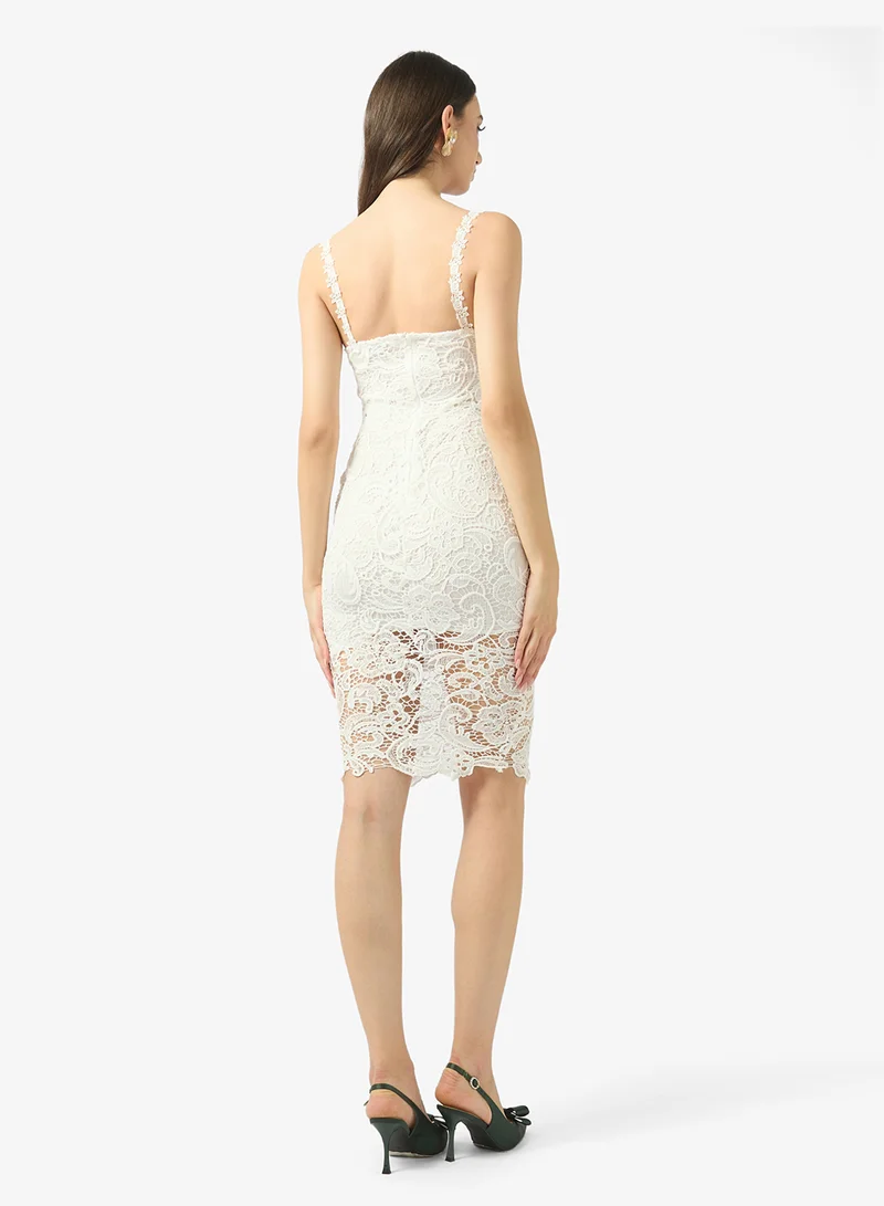فايور Lace Bodycon Slip Dress