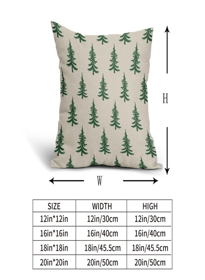 Aytipun Christmas Tree Pillow Covers 18x18 Set of 2 Green Xmas Rustic Style Winter Print Decorative Outdoor Pillowcases Farmhouse Vintage Holiday Decorations Throw Cushion Case Decor for Couch Sofa Bed - Image 5