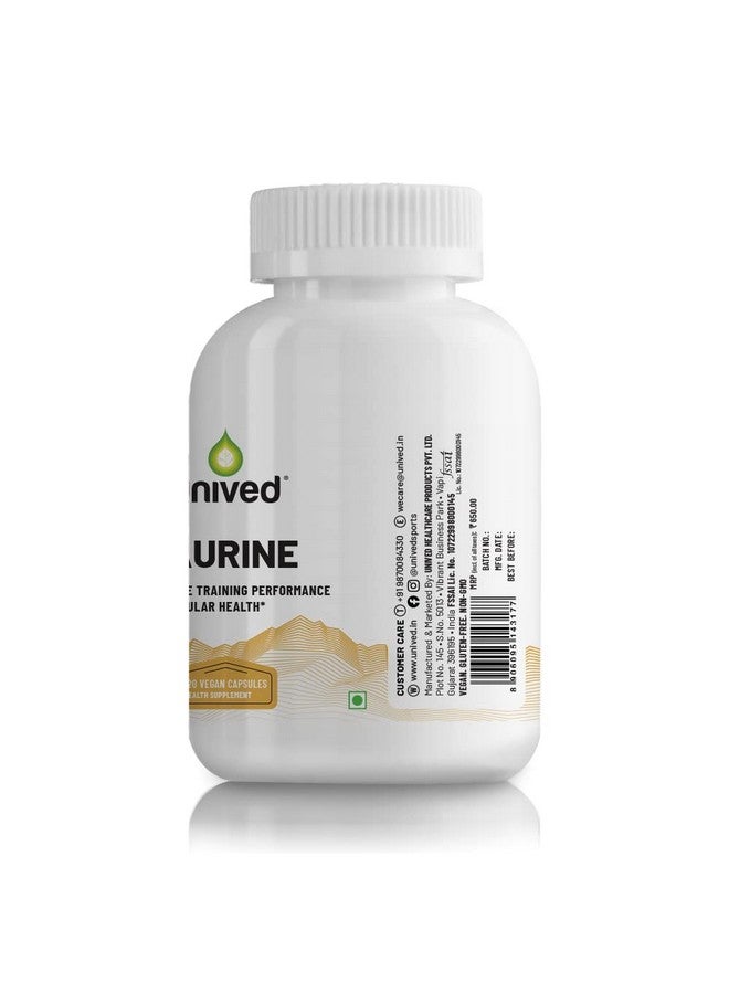 Unived L-Taurine 650mg | Training Performance, Cardiovascular, Nerve & Liver Health | Single Ingredient, Flavorless & Caffeine Free | 120 Vegan Capsules - Image 4