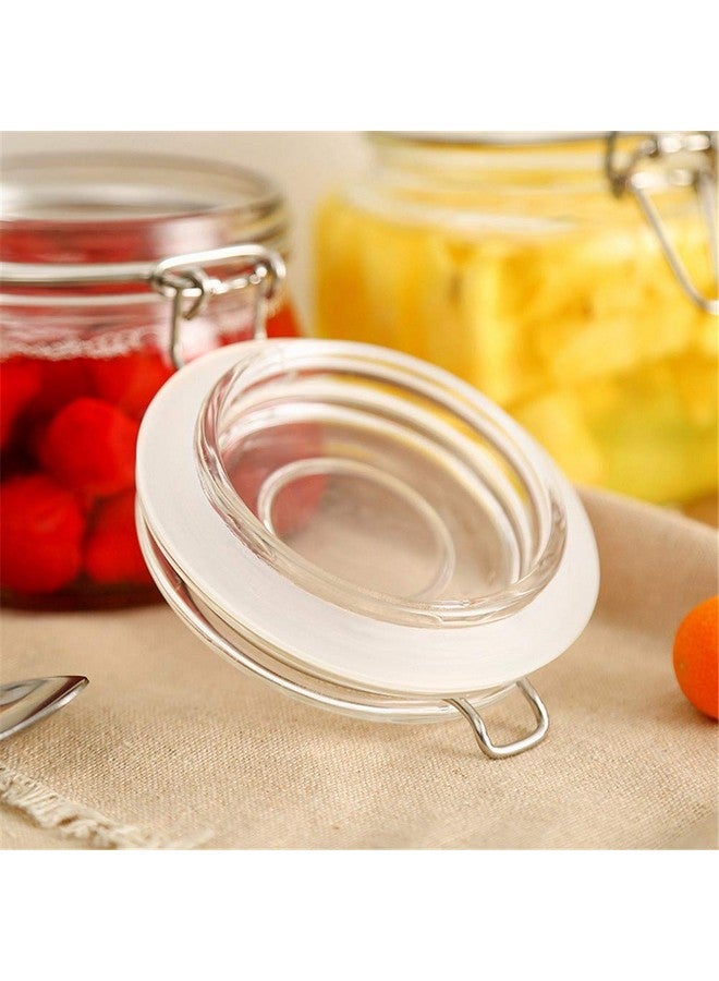 STAR WORK جرار زجاجية من ستار وورك مع أغطية محكمة الإغلاق وحشوات مطاطية مانعة للتسرب، جرار ميسون واسعة الفم بسعة 1500 مل مع أغطية قابلة للإغلاق للمطبخ، حاويات تخزين زجاجية كبيرة (عبوة من 2، مربعة) - شفافة - Image 4