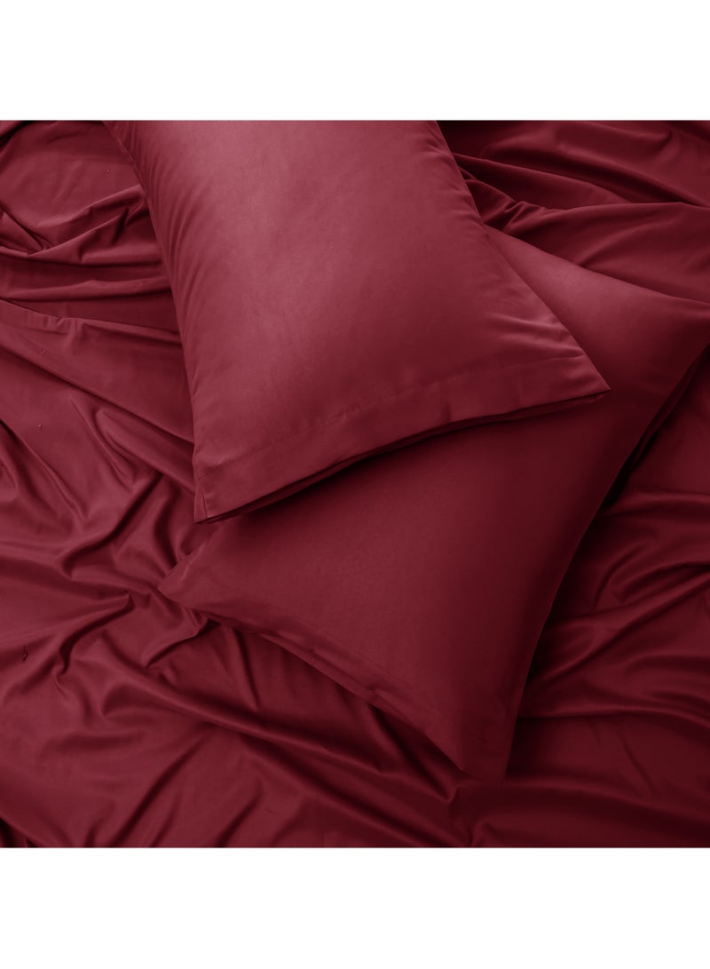 Panax Bedding Queen Bed Sheets Set - 4 Piece Bedding - Brushed Microfiber - Shrinkage and Fade Resistant - Easy Care (Burgandy, Queen) - Image 3
