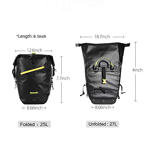 Rhinowalk Bike Bag Waterproof Bike Pannier Bag 27L,(for Bicycle Cargo Rack Saddle Bag Shoulder Bag Laptop Pannier Rack Bicycle Bag Professional Cycling Accessories) - Image 2