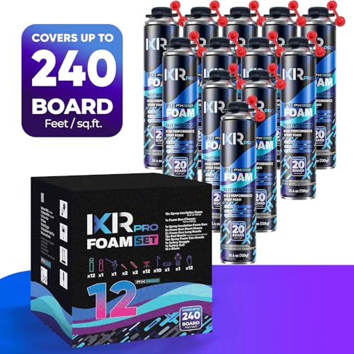 ixirpro Spray Foam Insulation Kit (12 PK Kit-25.4oz) Expanding Sealant, Closed Cell Spray Foam Heat Acoustic Insulation, High Density, Cleaner, Gun - Image 4