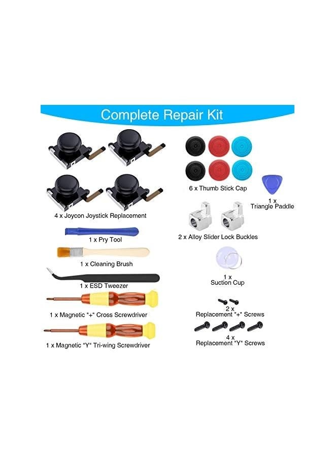 بروماس عصا التحكم جويكون بديلة لنينتندو سويتش - عبوة من 4 قطع - Image 3