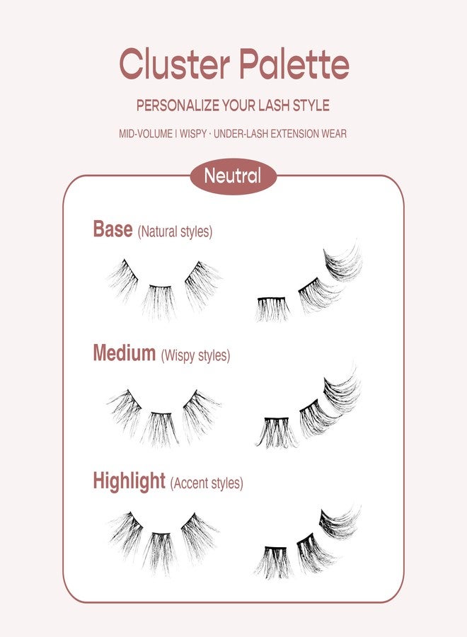 i.Envy i-ENVY Cluster Palette Kit, DIY Lash Makeup, Customizable Under Lash Extension Layering All in One Convenience, Mini Applicator & Mascabond Glue Included (Neutral) - Image 4